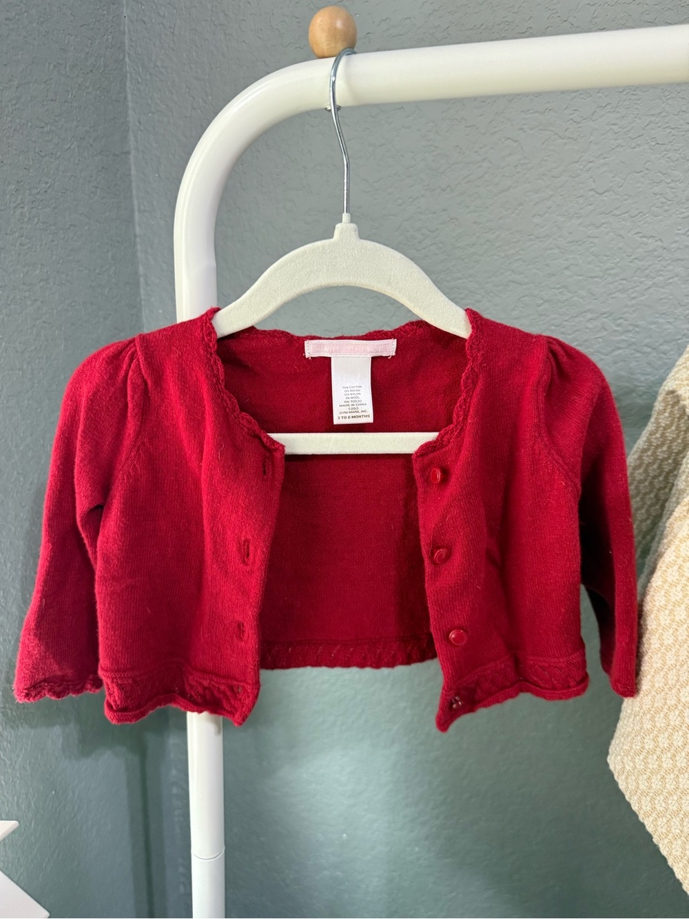 Janie and Jack Red Girls Cropped Cardigan